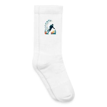 Plongeurs sous-marins et coraux colorés - Chaussettes de tennis bio enfant - blanc - Droite