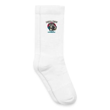 Heute nicht – frecher Waschbär im Chaosmodus - Kinder Tennissocken - Weiß - Rechts