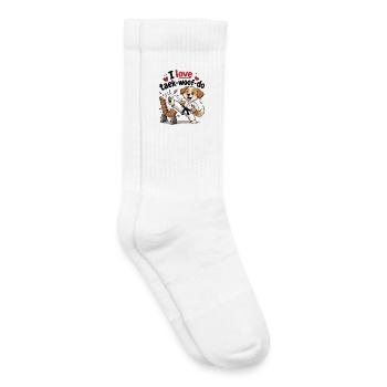 I Love Taek-woof-do Martial Arts Puppy - Kids Tennis Socks - white - Right