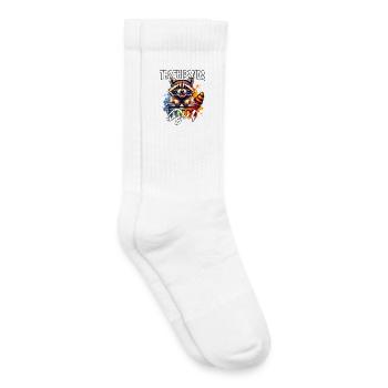 North American Raccoon Girl Raccoon - Kids Tennis Socks - white - Right