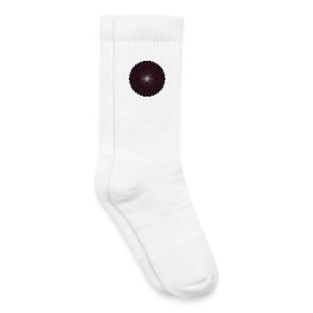 Red Spiral Circle Optical Spiral - Kids Tennis Socks - white - Right