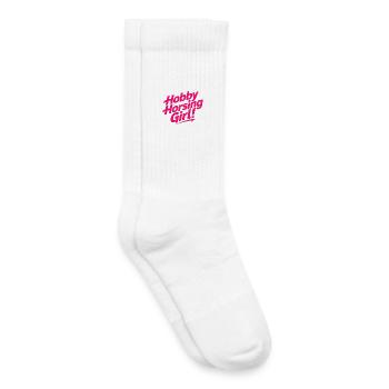 Hobby Horsing Girl Steckenpferd Pony Reiten Pferde - Kinder Tennissocken - Weiß - Rechts
