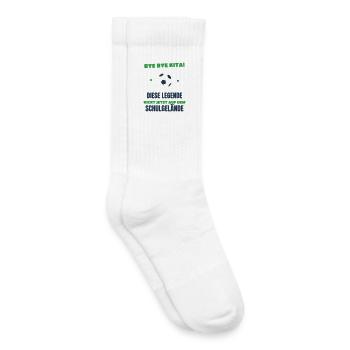 Bye Bye Kita Legende kickt jetzt Schulgelände 2026 - Kinder Tennissocken - Weiß - Rechts