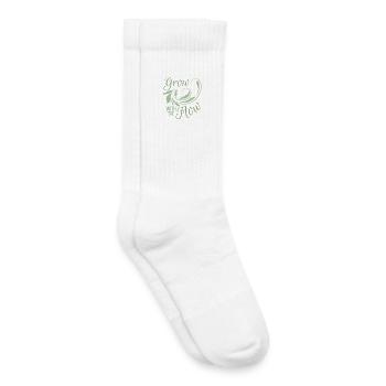 Grandir avec le courant | Motivation botanique positive - Chaussettes de tennis bio enfant - blanc - Droite