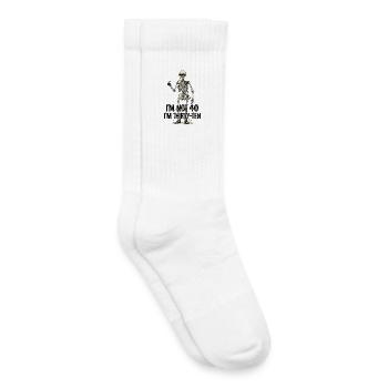 Je n’ai pas 40 ans, c’est mon 30e anniversaire - Chaussettes de tennis bio enfant - blanc - Droite