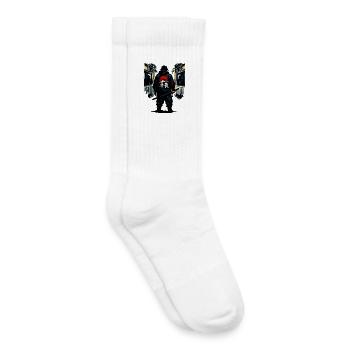 Ninja urbain avec Soleil Rouge - Chaussettes de tennis bio enfant - blanc - Droite