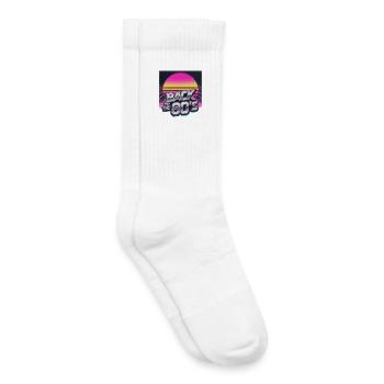 Le Retour du soleil néon des années 80 - Chaussettes de tennis bio enfant - blanc - Droite