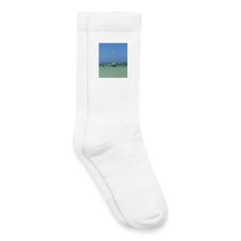 Naufrages au-dessus de la mer bleue - Chaussettes de tennis bio enfant - blanc - Droite