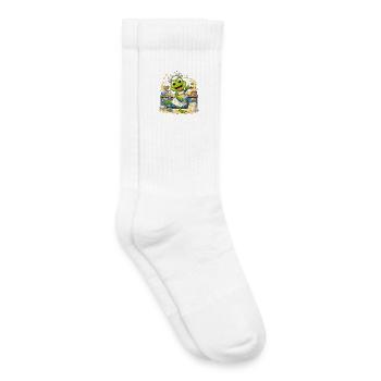 Küchenfrosch Chef: Pfannensplash - Kinder Tennissocken - Weiß - Rechts