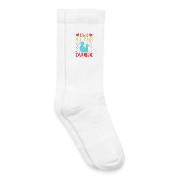 Nourrice Besoin d’une Nounou Appelez-moi Nounou - Chaussettes de tennis bio enfant - blanc - Droite