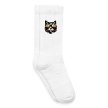 Cat Colombian Flag Colombia - Kids Tennis Socks - white - Right