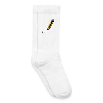 Crayon Kawaii Friendly - Chaussettes de tennis bio enfant - blanc - Droite