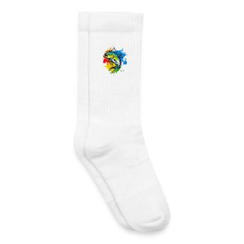 Graphiques de pêcheur - Chaussettes de tennis bio enfant - blanc - Droite
