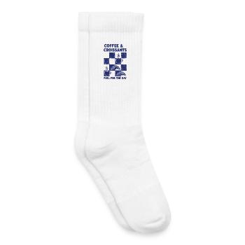 Croissants au café du petit-déjeuner pour la journée - Chaussettes de tennis bio enfant - blanc - Droite