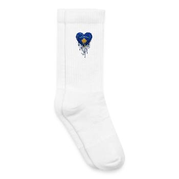 Goutte du cœur bleu du Kosovo - Chaussettes de tennis bio enfant - blanc - Droite