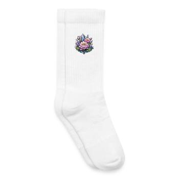 Lotus de Cristal dans le Jardin de Cristal - Chaussettes de tennis bio enfant - blanc - Droite