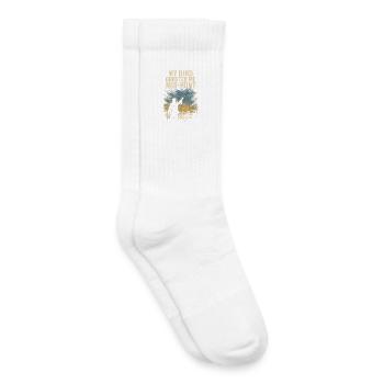 Fauconnerie Fauconnier Mon oiseau m’a ghosté En plein milieu de la chasse - Chaussettes de tennis bio enfant - blanc - Droite