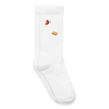 Hotdog springt ins Brötchen – Hotdog zum 4. Juli - Kinder Tennissocken - Weiß - Rechts