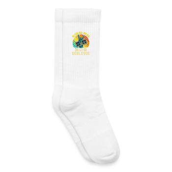 Niveau Papa 2025 Débloqué - Cadeau Futur Père Rétr - Chaussettes de tennis bio enfant - blanc - Droite