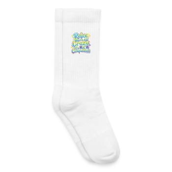Entspannen Sie Sich, Wir Sind Alle Verrückt - Kinder Tennissocken - Weiß - Rechts