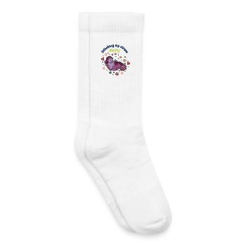 Ich nähe meinen Stress weg, lustiger Häkelliebhaber - Kinder Tennissocken - Weiß - Rechts