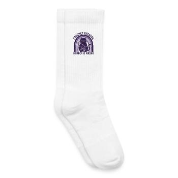 Häkeln, weil Mord falsch ist Häkel-Liebhaber Katze - Kinder Tennissocken - Weiß - Rechts