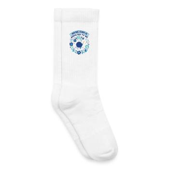 Vielleicht ist Garn süchtig nach mir, lustiger Häkelliebhaber - Kinder Tennissocken - Weiß - Rechts