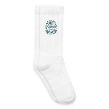 Lustiger Häkelliebhaber, ich bin in meinem Büro Garn - Kinder Tennissocken - Weiß - Rechts