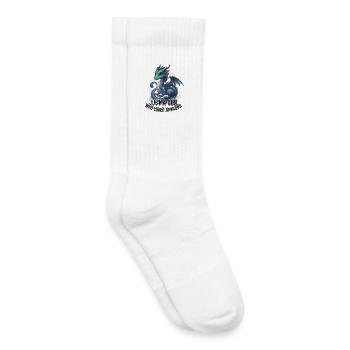 Mädchen liebt Drachen - Kinder Tennissocken - Weiß - Rechts