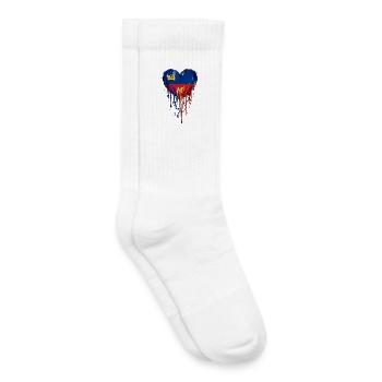 Liechtenstein Venezuela Flaggenherz Tropfenkunst - Kinder Tennissocken - Weiß - Rechts