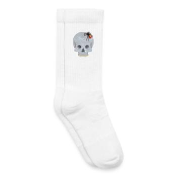 Skull with spider - Kids Tennis Socks - white - Right