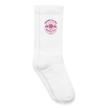 Häkelliebhaber Häkelt den ganzen Tag Sorge Weniger Lustig - Kinder Tennissocken - Weiß - Rechts