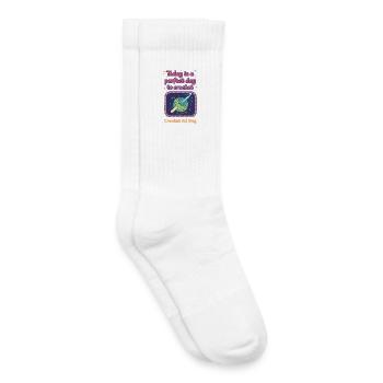 Heute ist ein perfekter Tag, um den ganzen Tag zu häkeln - Kinder Tennissocken - Weiß - Rechts