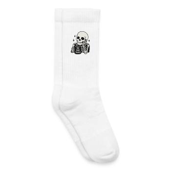 Too Tired To Exist Skeleton Coffee Mug - Kids Tennis Socks - white - Right