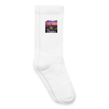 Nanjing Skyline Sonnenuntergang - Kinder Tennissocken - Weiß - Rechts