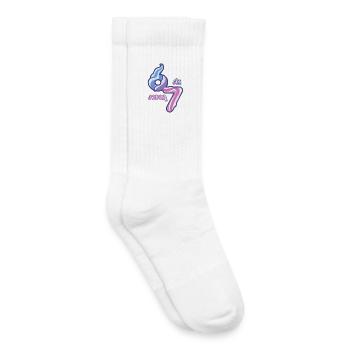 Candy Swirl 67 meme Neon Doodle - Kids Tennis Socks - white - Right