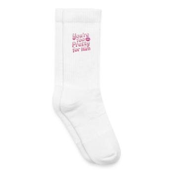 Too Pretty For Him Best Friend BFF Ex Breakup - Kids Tennis Socks - white - Right