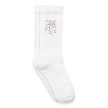 I'm not 30 Im 20 Ten Birthday - Kids Tennis Socks - white - Right