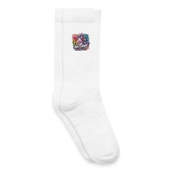Unicorns Rock My World Unicorn With Headphones - Kids Tennis Socks - white - Right