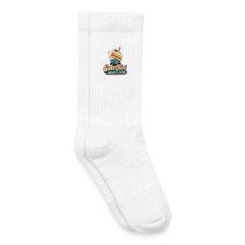Funny Birthday Cake First Advice Later Office Part - Kids Tennis Socks - white - Right