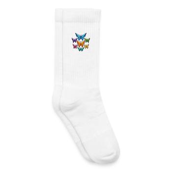 Geometric Butterflies Color Palette - Kids Tennis Socks - white - Right
