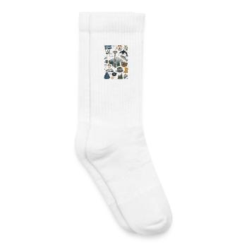 Seattle | Space Needle, Coffee & Nature - Kids Tennis Socks - white - Right