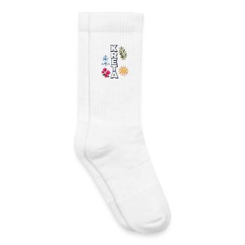 Crete Holidays with Sun, Olive Branch & Blossoms - Kids Tennis Socks - white - Right