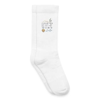 Sylt Wind North Sea Island Motif with Sea & Dunes - Kids Tennis Socks - white - Right