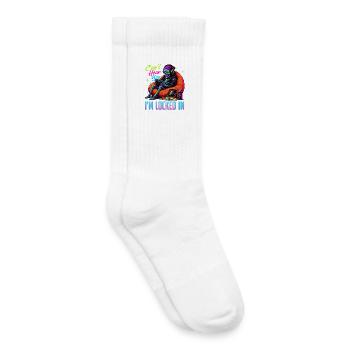 Skeleton Gamer Gaming Halloween - Kids Tennis Socks - white - Right