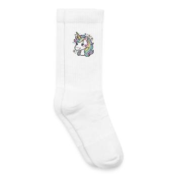 Pastel Star Unicorn - Kids Tennis Socks - white - Right