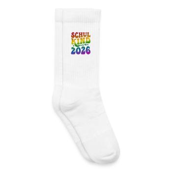 Schoolchild 2026 | Rainbow Style | School enrollment - Kids Tennis Socks - white - Right