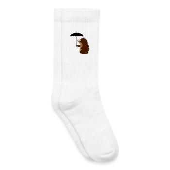 Igel mit Schirm - Kinder Tennissocken - Weiß - Rechts