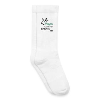 Vegan Veganer Tier Schwein Geschenk Tierschutz - Kinder Tennissocken - Weiß - Rechts