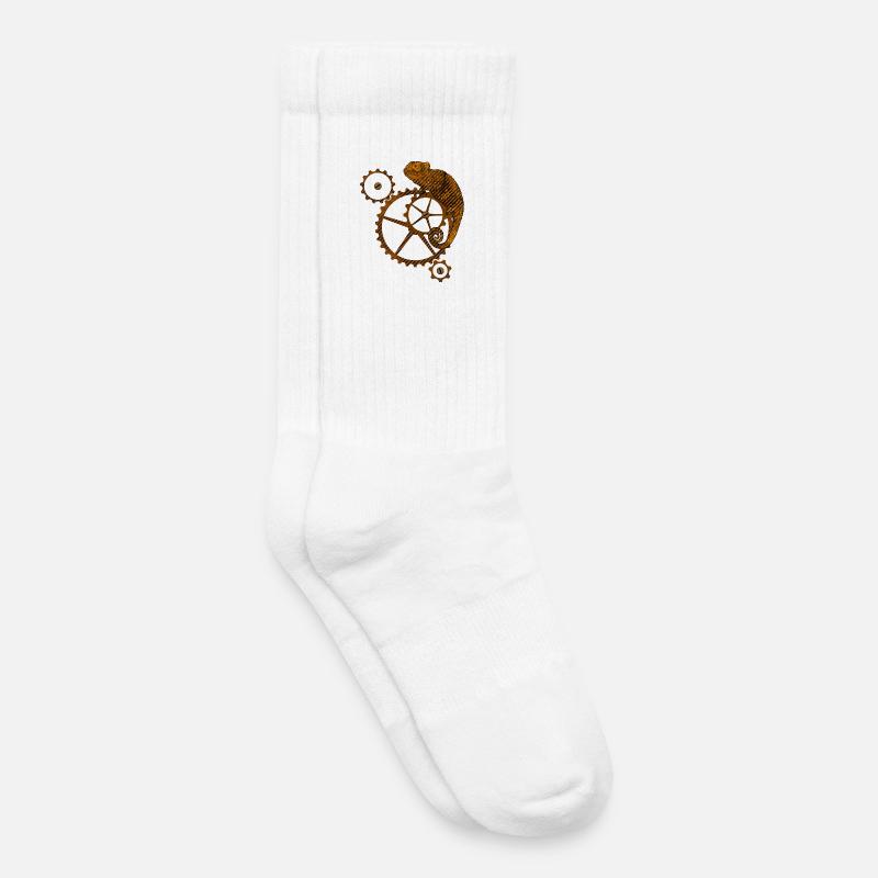 Steampunk Chamäleon - Kinder Tennissocken - Weiß